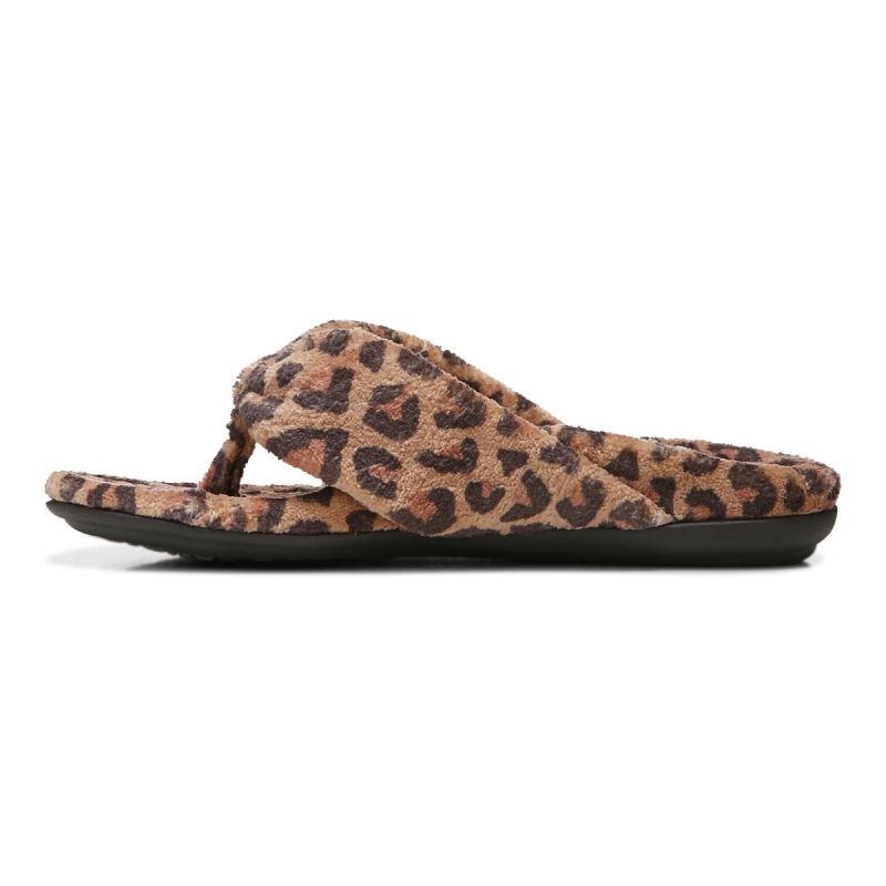 Vionic Lydia Pantuflas Marrom Leopardo | SBuwH2bU