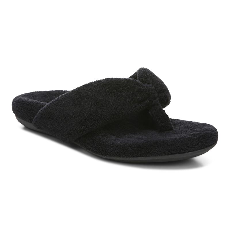 Vionic Lydia Pantuflas Negros | DCJep5k2
