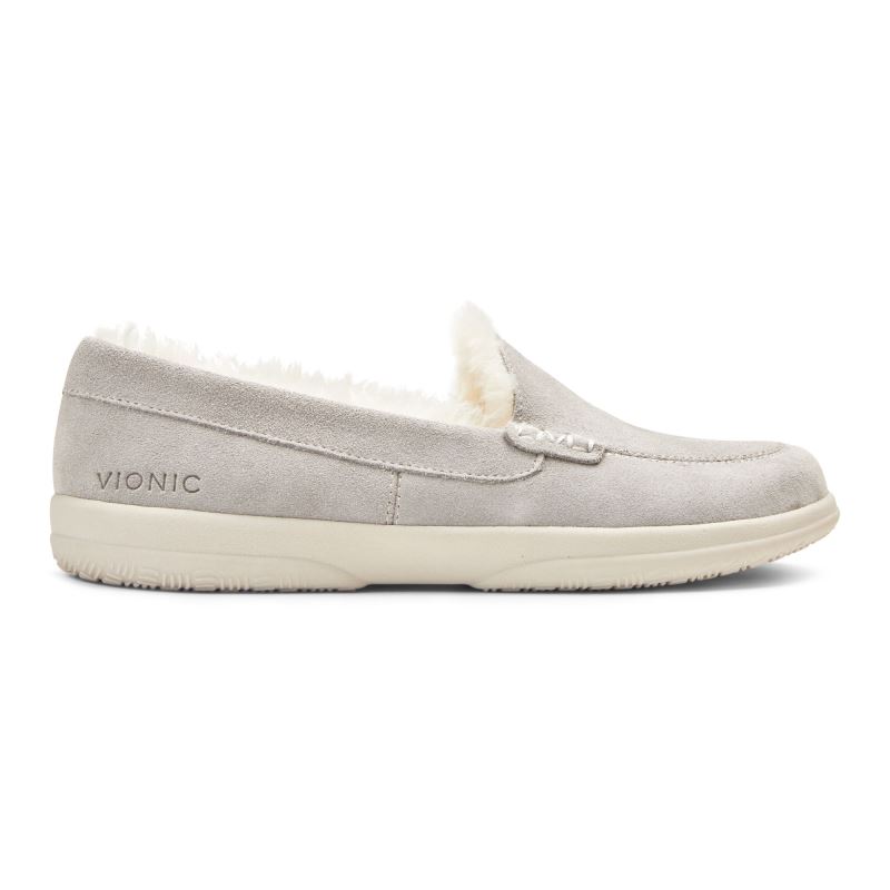 Vionic Lynez Pantuflas Grises Claro | 64mkSbsE