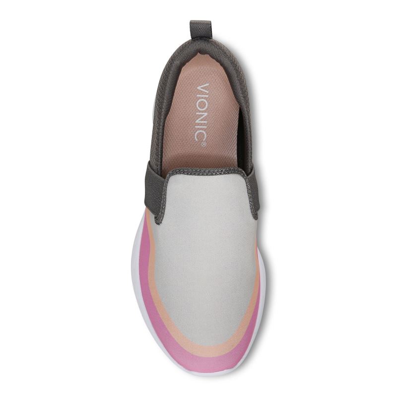Vionic Nalia Slip on Sneaker Grises Rosas | d6xXYFZ5