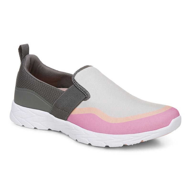 Vionic Nalia Slip on Sneaker Grises Rosas | d6xXYFZ5
