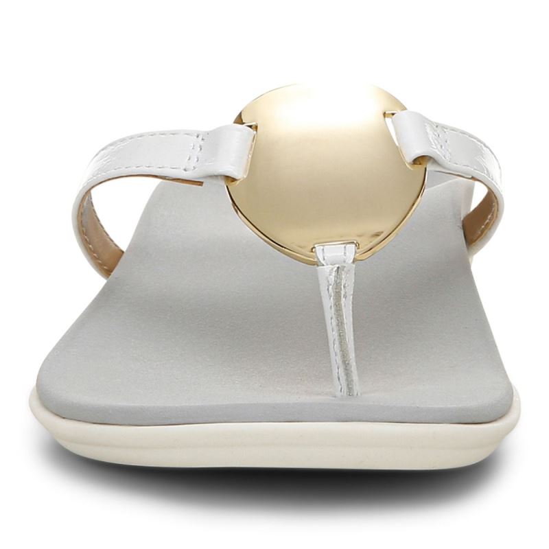 Vionic Raysa Puntera Post Sandal Blancos | mjxZJy5S