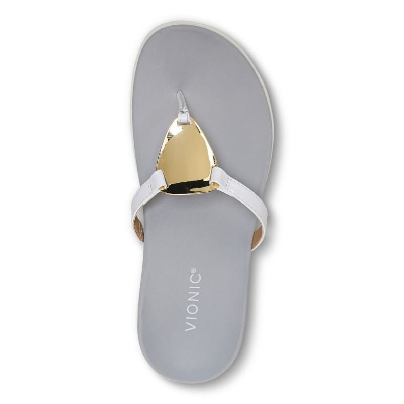Vionic Raysa Puntera Post Sandal Blancos | mjxZJy5S