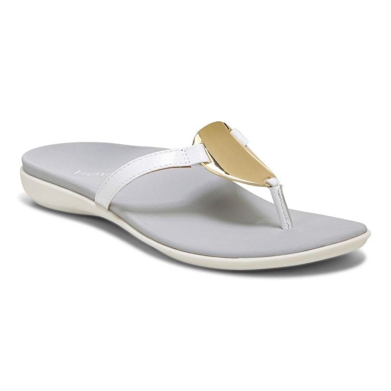 Vionic Raysa Puntera Post Sandal Blancos | mjxZJy5S