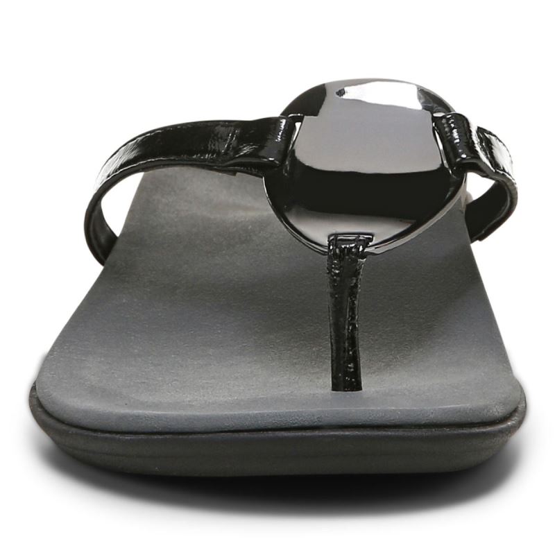 Vionic Raysa Puntera Post Sandal Negros | OKFuPzqg
