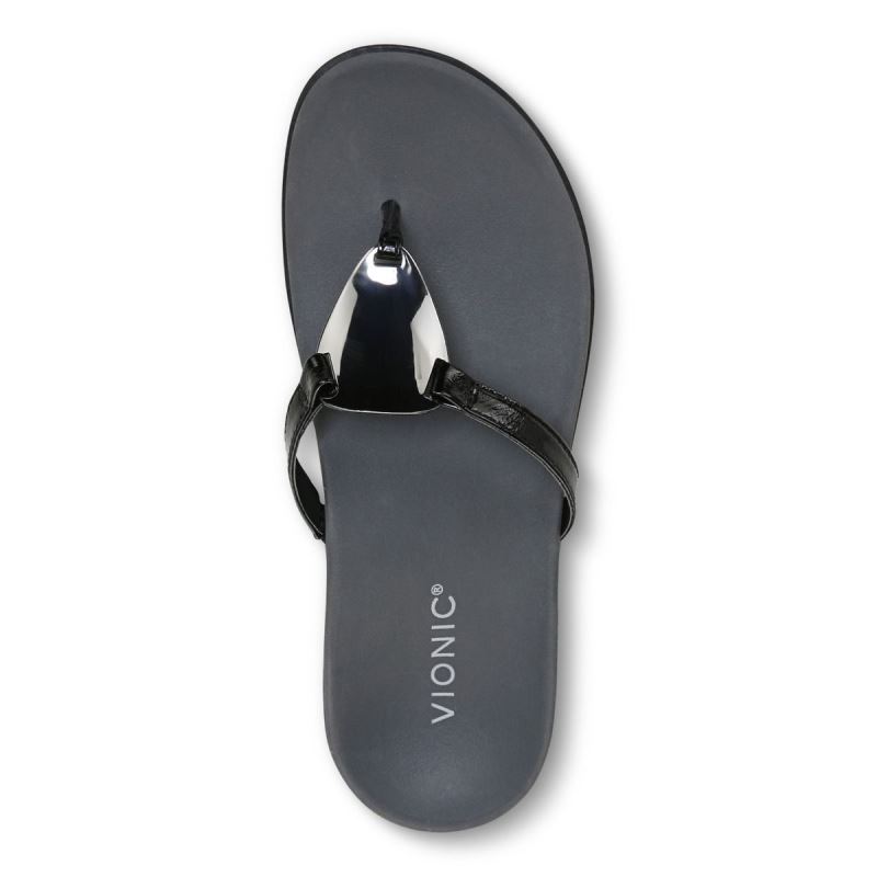 Vionic Raysa Puntera Post Sandal Negros | OKFuPzqg