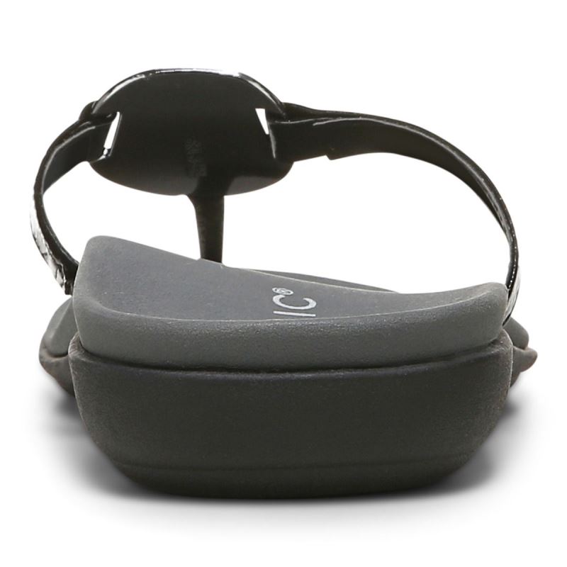 Vionic Raysa Puntera Post Sandal Negros | OKFuPzqg