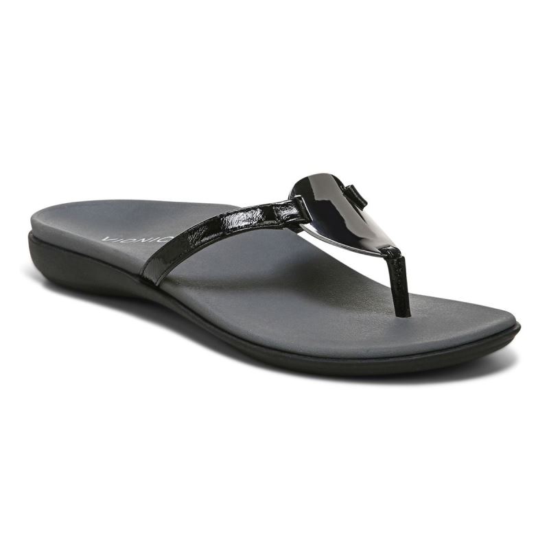 Vionic Raysa Puntera Post Sandal Negros | OKFuPzqg