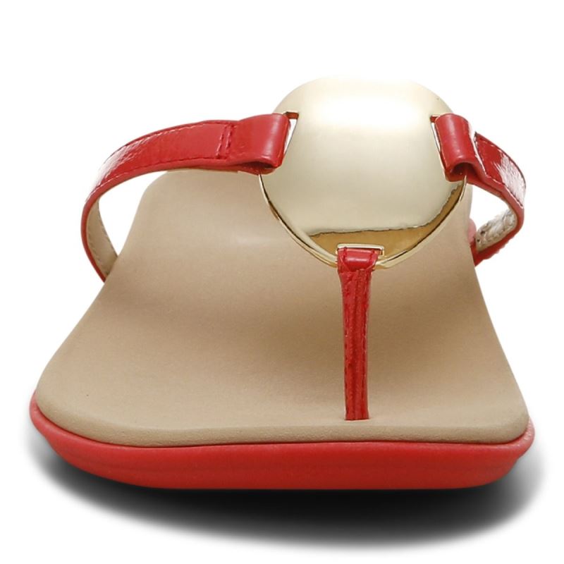 Vionic Raysa Puntera Post Sandal Rojos | NjVwURYH