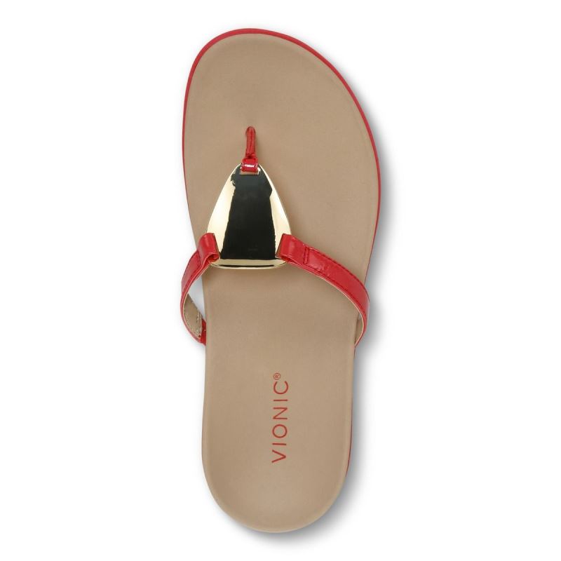 Vionic Raysa Puntera Post Sandal Rojos | NjVwURYH