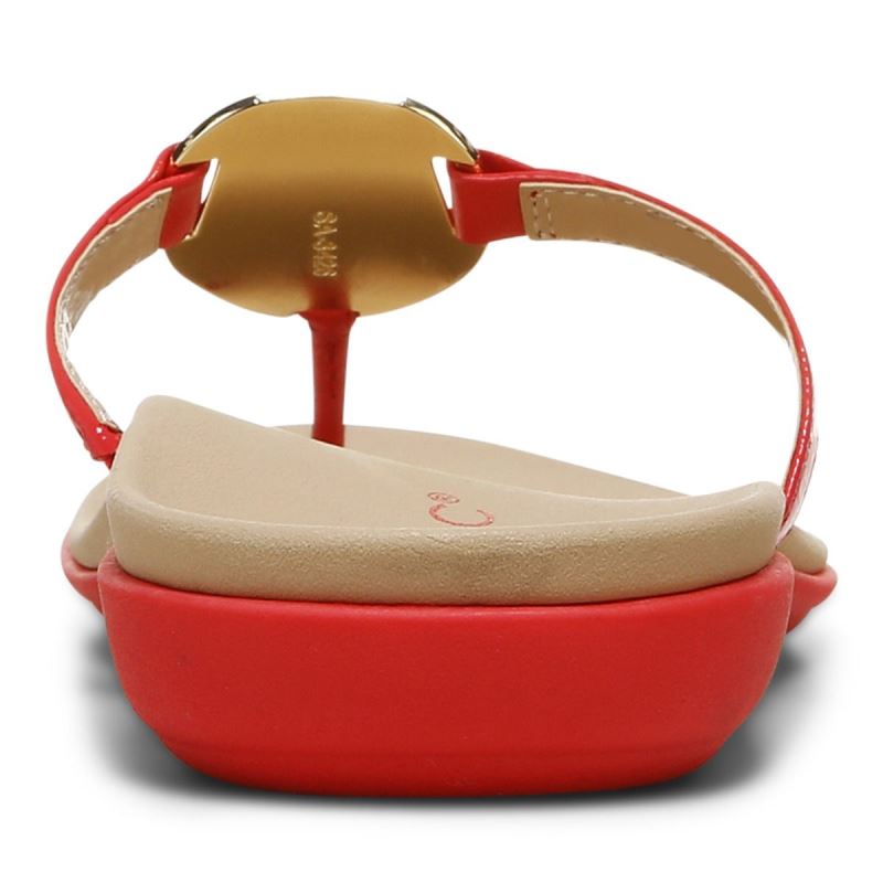 Vionic Raysa Puntera Post Sandal Rojos | NjVwURYH
