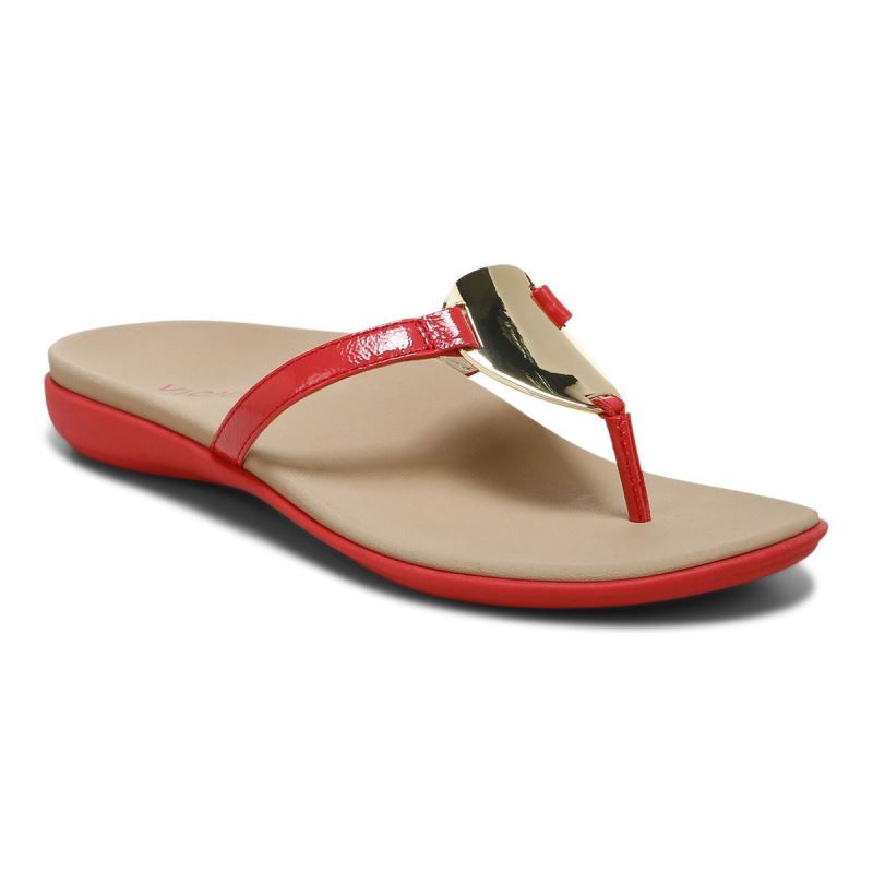 Vionic Raysa Puntera Post Sandal Rojos | NjVwURYH