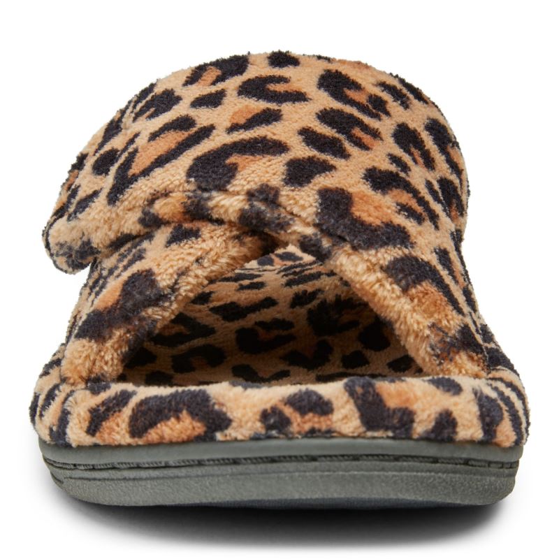 Vionic Relax Slippers Beige Leopardo | RVIj9f3X