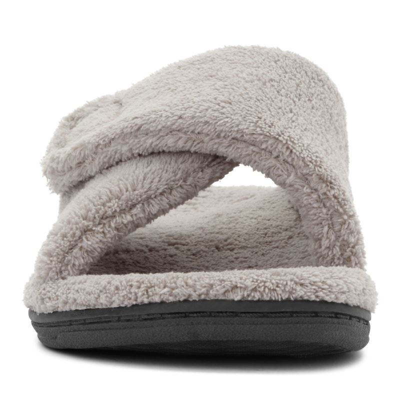 Vionic Relax Slippers Grises Claro | JfTTw1U2