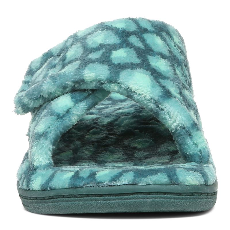 Vionic Relax Slippers Verdes Leopardo | be5UPn36