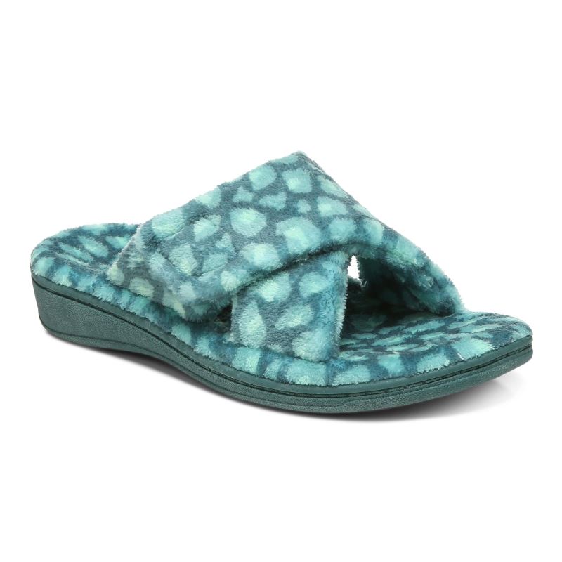Vionic Relax Slippers Verdes Leopardo | be5UPn36