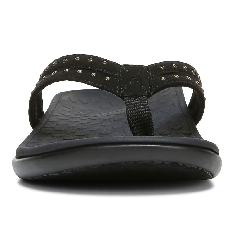 Vionic Tasha Puntera Post Sandal Negros | Aex8deRN