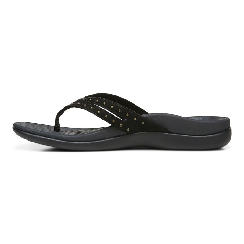 Vionic Tasha Puntera Post Sandal Negros | Aex8deRN