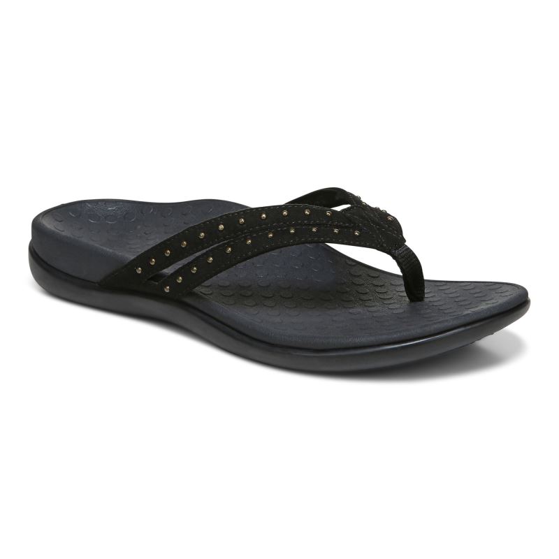Vionic Tasha Puntera Post Sandal Negros | Aex8deRN