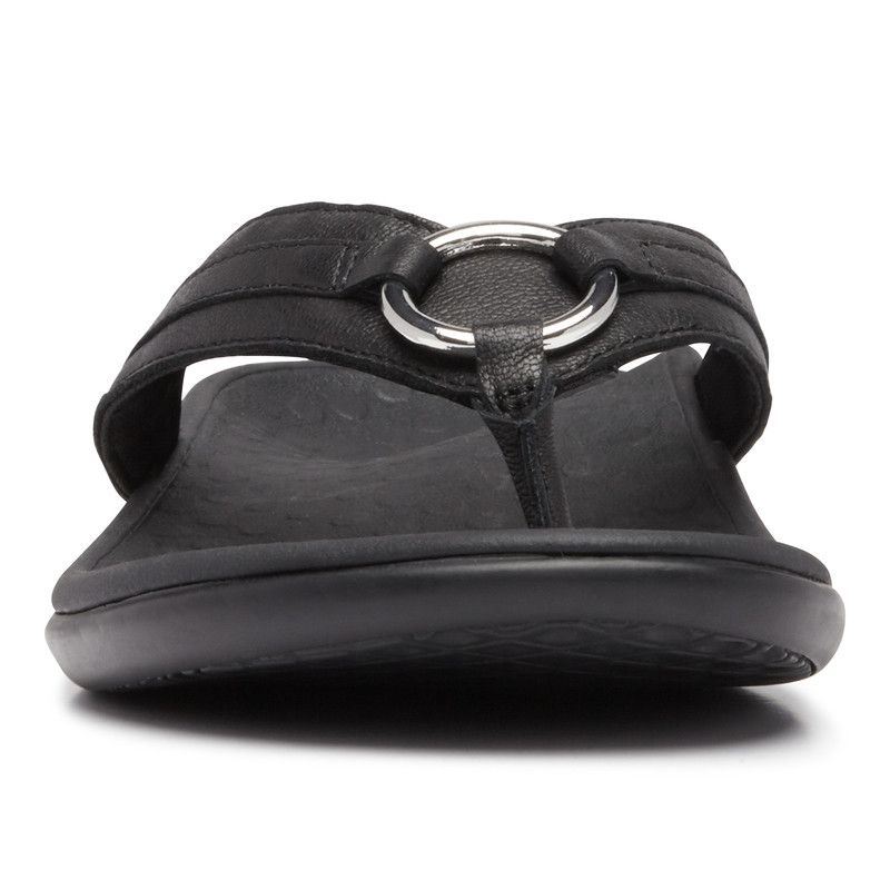 Vionic Tide Aloe Puntera Post Sandal Negros | HKKKGmgk