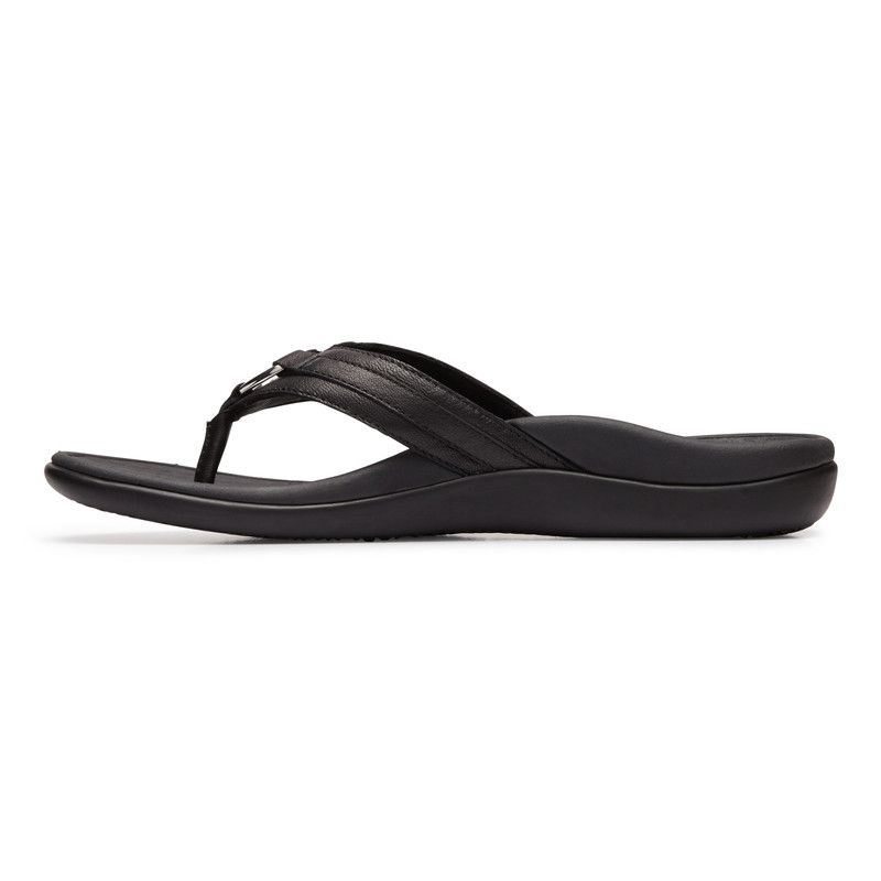 Vionic Tide Aloe Puntera Post Sandal Negros | HKKKGmgk
