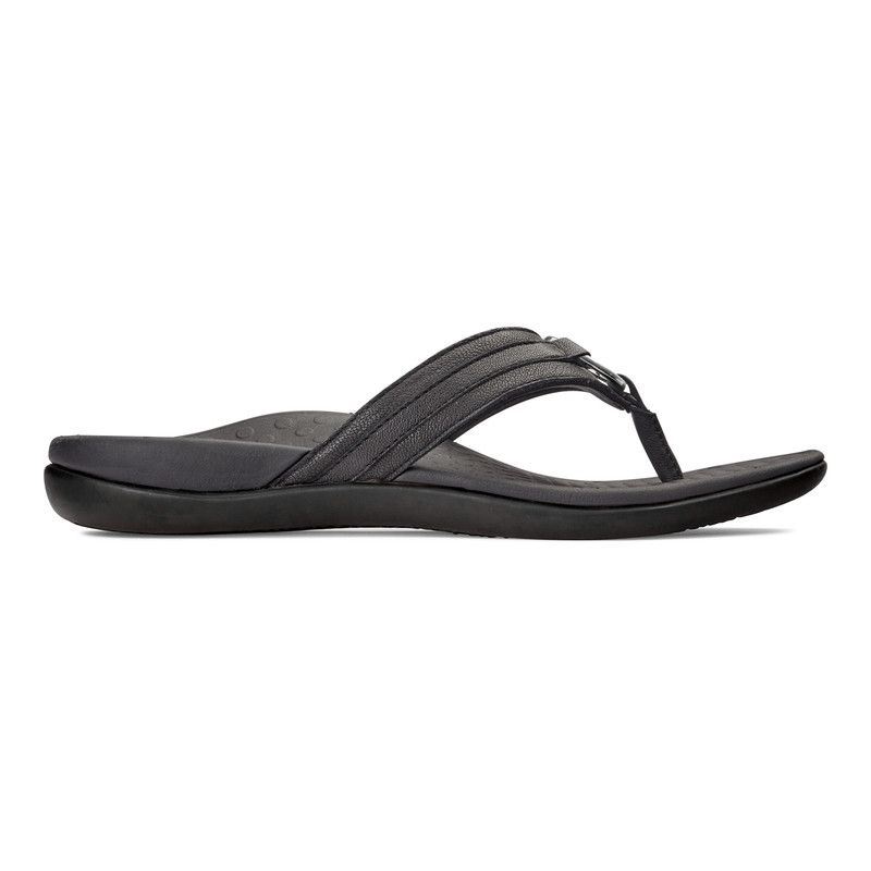 Vionic Tide Aloe Puntera Post Sandal Negros | HKKKGmgk