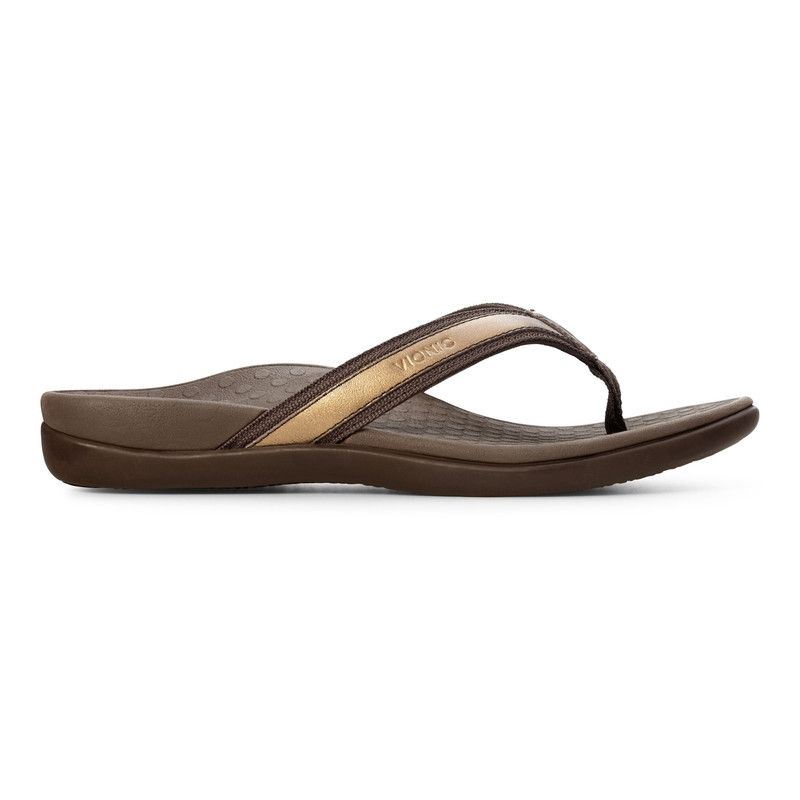 Vionic Tide II Puntera Post Sandal Metal | MZO4agYv
