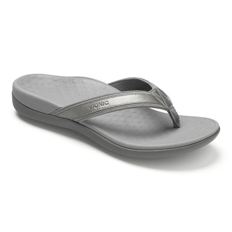 Vionic Tide II Puntera Post Sandal Metal | Vy3Wx1TY