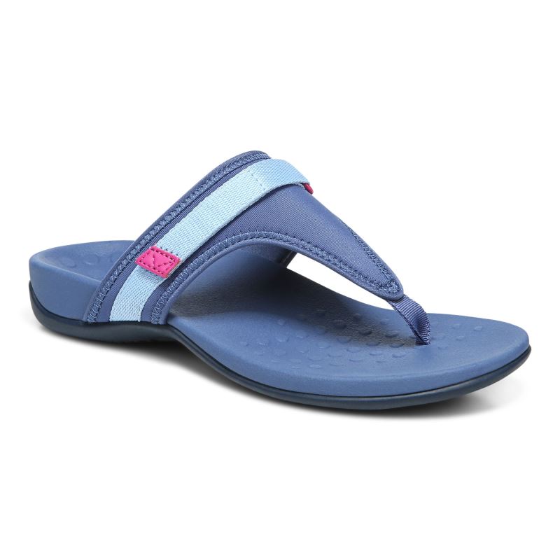 Vionic Tiffany Puntera Post Sandal Azules | LwgCkPAW