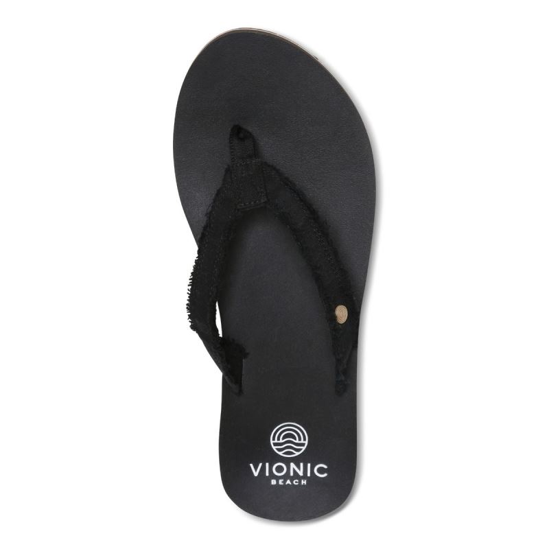Vionic Unwind Puntera Post Sandal Negros | cNyfVv4r