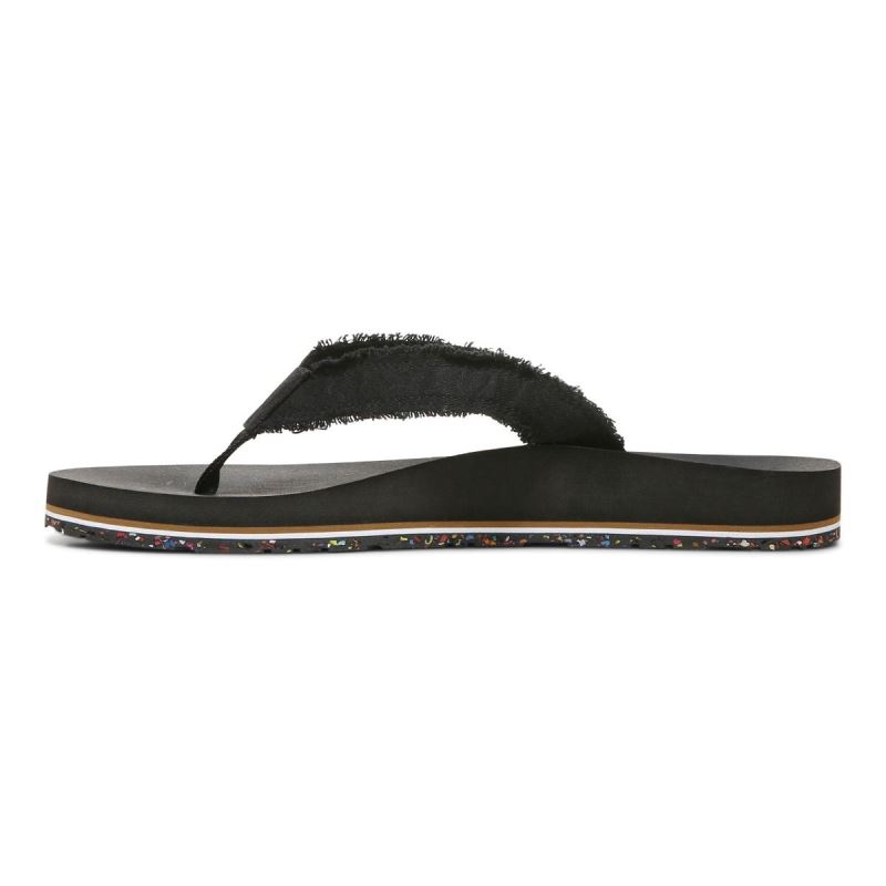 Vionic Unwind Puntera Post Sandal Negros | cNyfVv4r