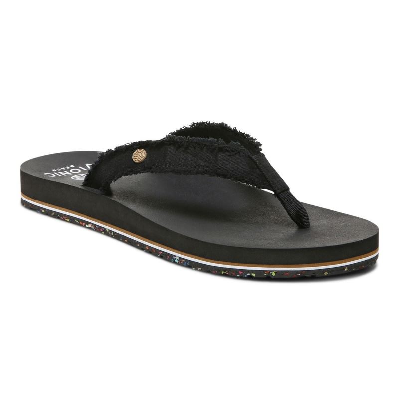 Vionic Unwind Puntera Post Sandal Negros | cNyfVv4r