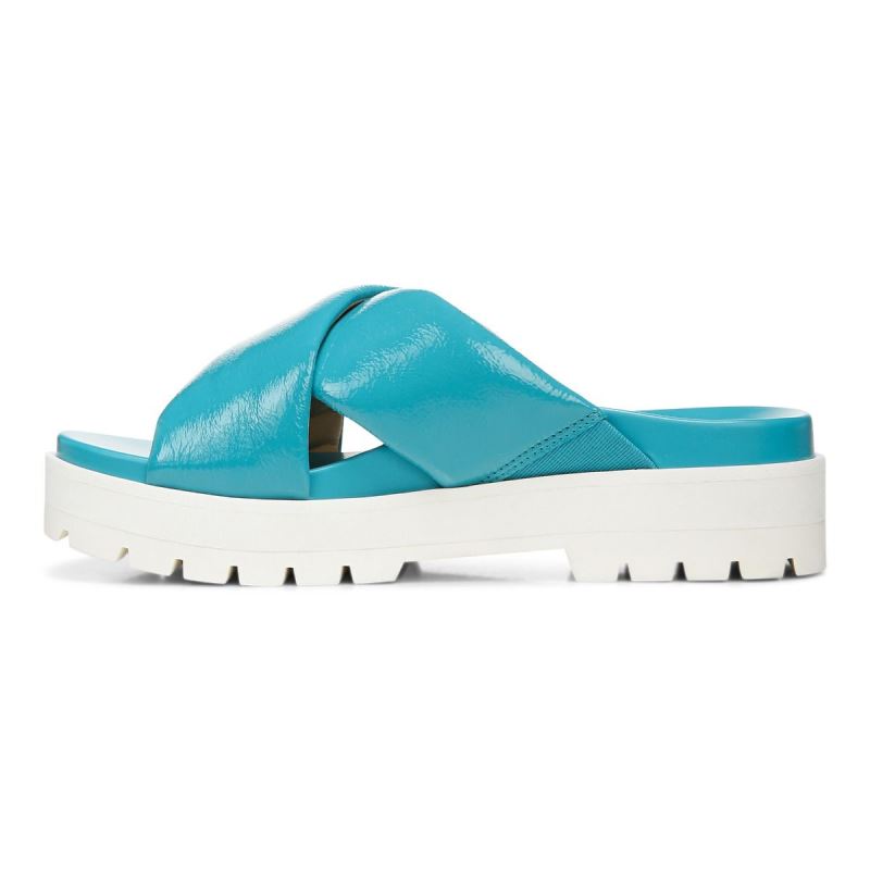 Vionic Vesta Flatform Lug Sandal Azules | mGhj1I1V