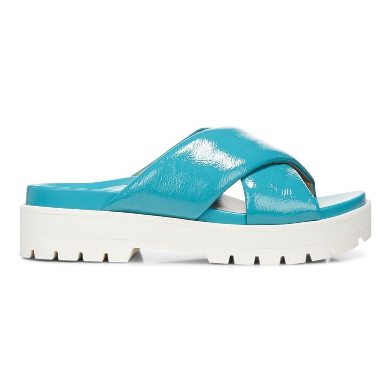 Vionic Vesta Flatform Lug Sandal Azules | mGhj1I1V