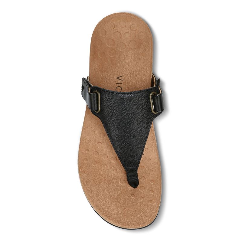 Vionic Wanda T-Correa Sandal Negros | tZwyIq3d