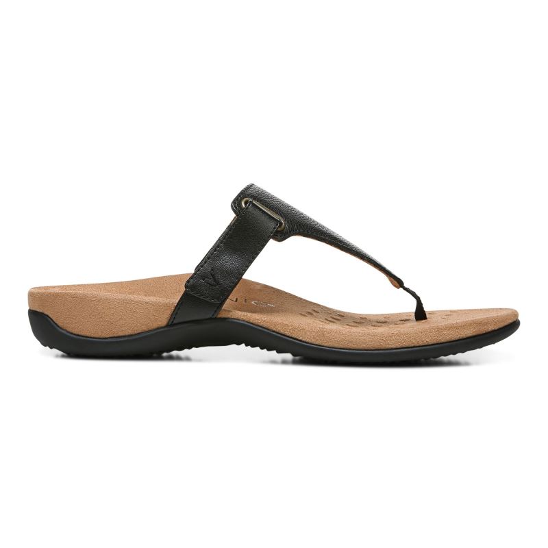 Vionic Wanda T-Correa Sandal Negros | tZwyIq3d