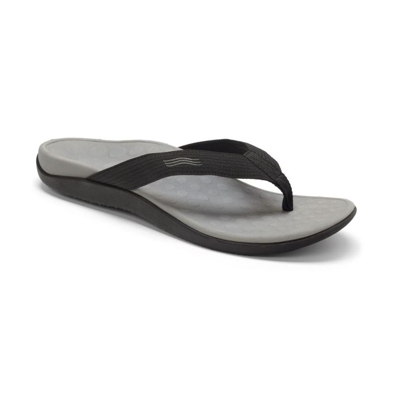 Vionic Wave Puntera Post Sandal Negros | mhmuvrxR