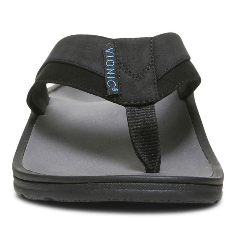 Vionic Wyatt Puntera Post Sandal Negros | LTG3HbOm