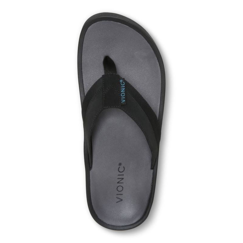 Vionic Wyatt Puntera Post Sandal Negros | LTG3HbOm