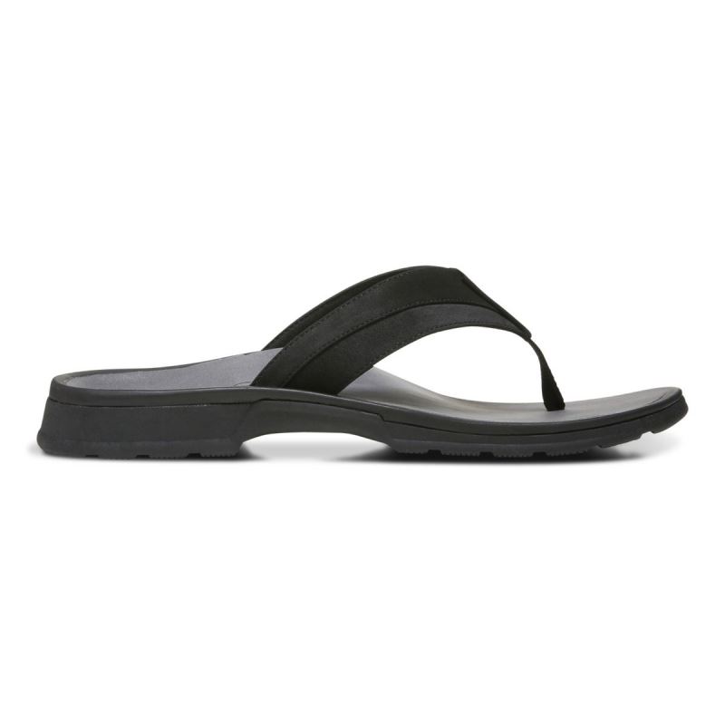 Vionic Wyatt Puntera Post Sandal Negros | LTG3HbOm