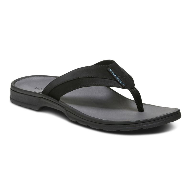Vionic Wyatt Puntera Post Sandal Negros | LTG3HbOm