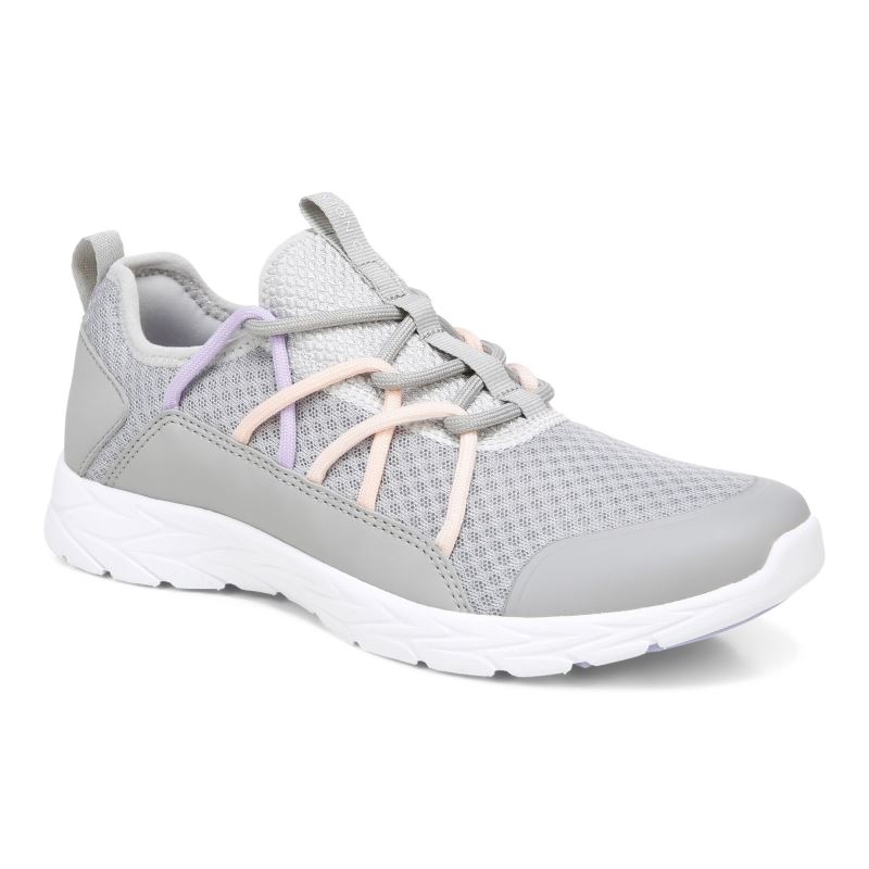 Vionic Zeliya Encaje Up Sneaker Grises | yb0ZyNi5