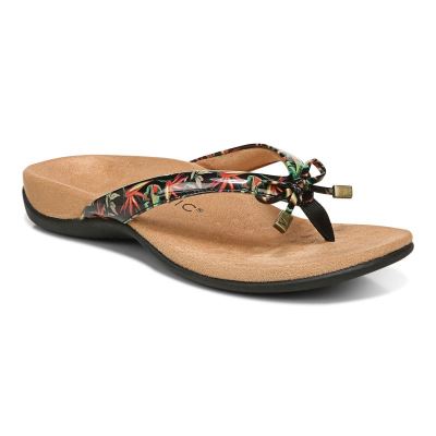 Vionic Bella Puntera Post Sandal Negros | acwsyWwI
