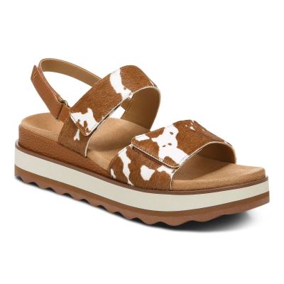 Vionic Brielle Flatform Sandal Marrom | XJSxcaeq