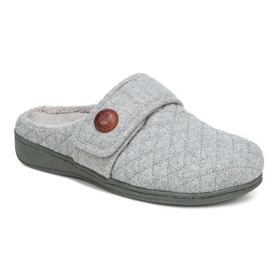 Vionic Carlin Pantuflas Grises Claro | PiiSiqWy