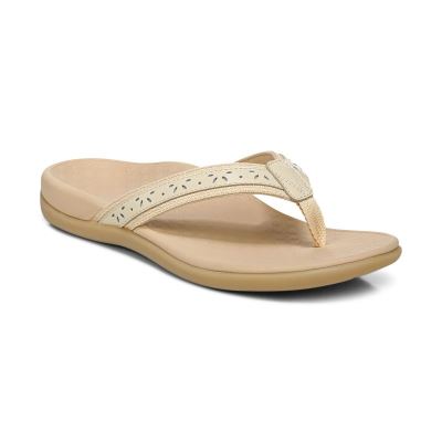 Vionic Casandra Puntera Post Sandal Beige | 4GekHXI9