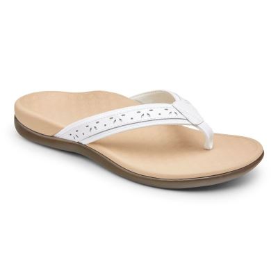 Vionic Casandra Puntera Post Sandal Blancos | 0y6EMXKL