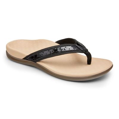 Vionic Casandra Puntera Post Sandal Negros | M1o3pOi9