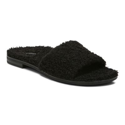 Vionic Demi Shearling Chanclas Negros | XiOTItUi