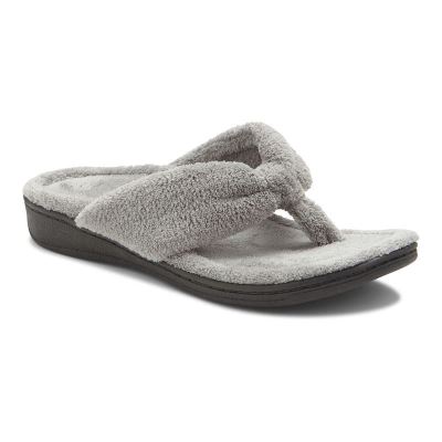 Vionic Gracie Puntera Post Pantuflas Grises Claro | TMY9EIag